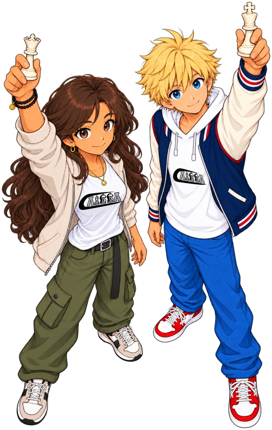 Caissa Anime-Junge und Anime-Mädchen